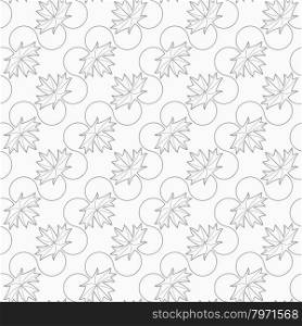 Slim gray maple leaves on vine.Seamless stylish geometric background. Modern abstract pattern. Flat monochrome design.
