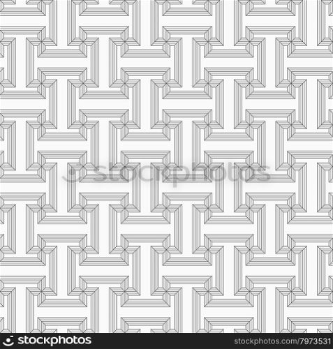 Slim gray striped T shapes with corners.Seamless stylish geometric background. Modern abstract pattern. Flat monochrome design.