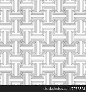Slim gray striped T shapes with corners.Seamless stylish geometric background. Modern abstract pattern. Flat monochrome design.