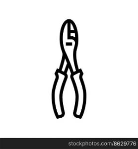 slip joint pliers line icon vector. slip joint pliers sign. isolated contour symbol black illustration. slip joint pliers line icon vector illustration