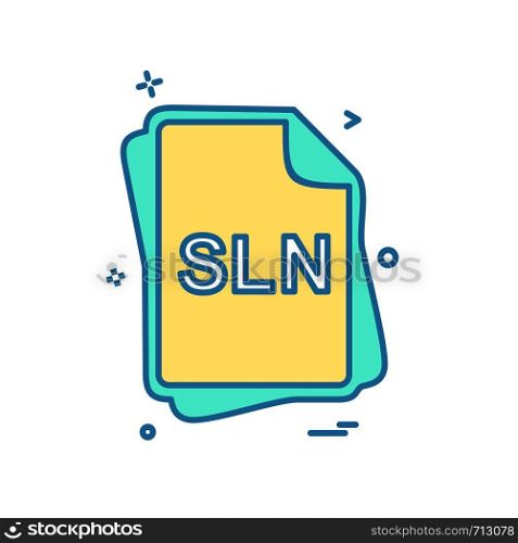 SLN file type icon design vector