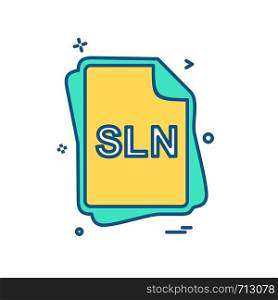 SLN file type icon design vector