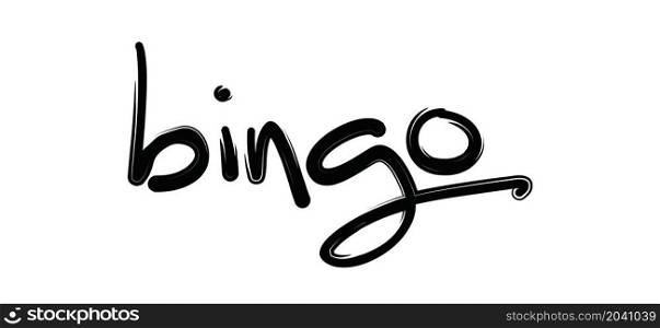 Slogan bingo for lottery. Game of chance to win for young and old. Cartoon vector logo or symbol