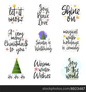 Slogans for the new year christmas posters vector image-Christmas ,Slogan ,Slogans ,T