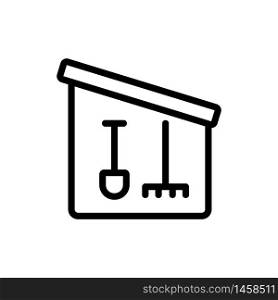 sloping farm appliance shed icon vector. sloping farm appliance shed sign. isolated contour symbol illustration. sloping farm appliance shed icon vector outline illustration