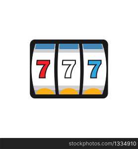 Slot machine icon with a win and the number 777. Vector EPS 10