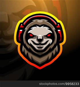 Sloth head mascot esport logo design
