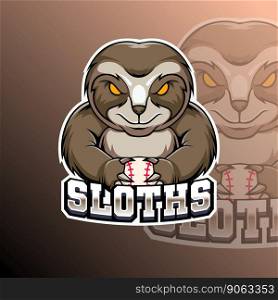 Sloths Baseball Animal Logo Sport Club Team Badge