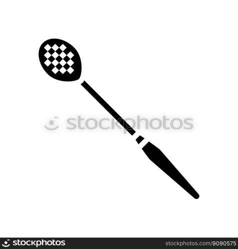 slotted spoon kitchen cookware glyph icon vector. slotted spoon kitchen cookware sign. isolated symbol illustration. slotted spoon kitchen cookware glyph icon vector illustration
