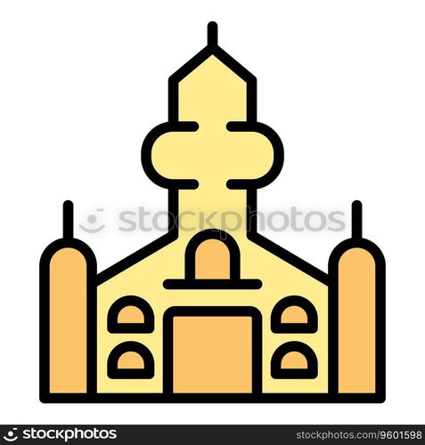 Slovak church icon outline vector. Slovakia map. Castle emblem color flat. Slovak church icon vector flat