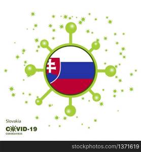 Slovakia Coronavius Flag Awareness Background. Stay home, Stay Healthy. Take care of your own health. Pray for Country