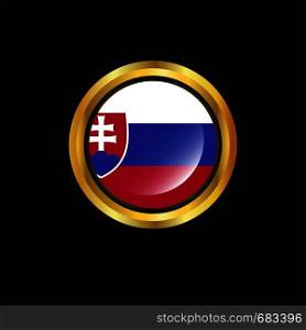 Slovakia flag Golden button