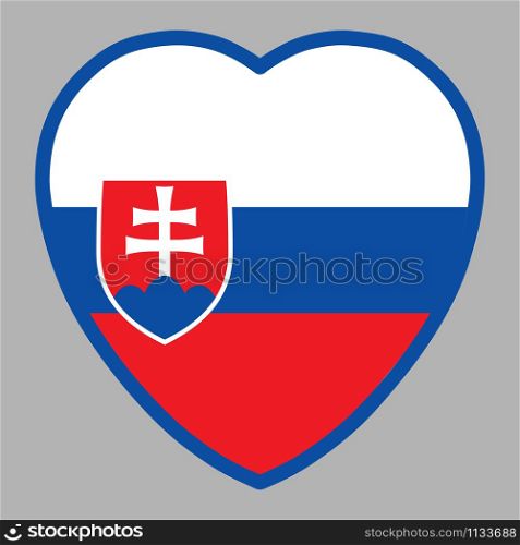 Slovakia Flag In Heart Shape Vector illustration eps 10.. Slovakia Flag In Heart Shape Vector