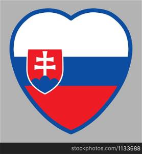 Slovakia Flag In Heart Shape Vector illustration eps 10.. Slovakia Flag In Heart Shape Vector