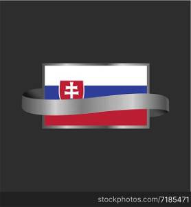 Slovakia flag Ribbon banner design