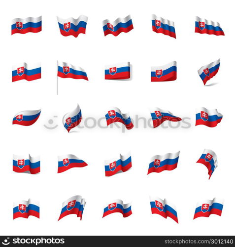 Slovakia flag, vector illustration. Slovakia flag, vector illustration on a white background