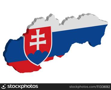 Slovakia Map flag Vector 3D illustration eps 10.. Slovakia Map flag Vector 3D