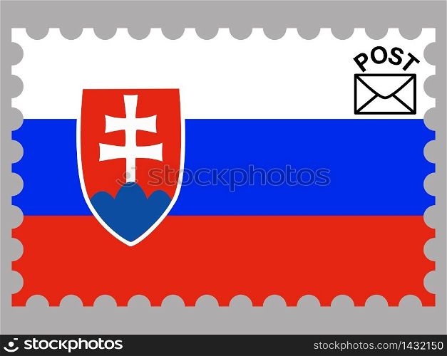 Slovakia national country flag. original colors and proportion. Simply vector illustration background. Isolated symbols and object for design, education, learning, postage stamps and coloring book, marketing. From world set