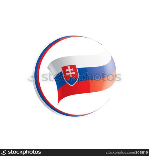 Slovakia national flag, vector illustration on a white background. Slovakia flag, vector illustration on a white background