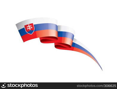 Slovakia national flag, vector illustration on a white background. Slovakia flag, vector illustration on a white background