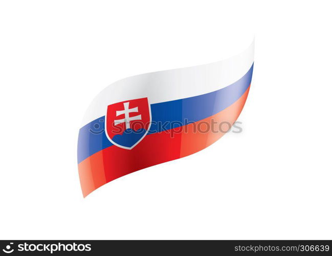 Slovakia national flag, vector illustration on a white background. Slovakia flag, vector illustration on a white background