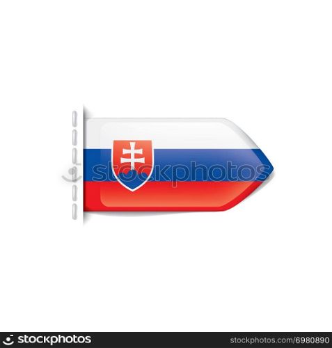 Slovakia national flag, vector illustration on a white background. Slovakia flag, vector illustration on a white background