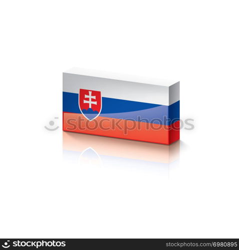 Slovakia national flag, vector illustration on a white background. Slovakia flag, vector illustration on a white background