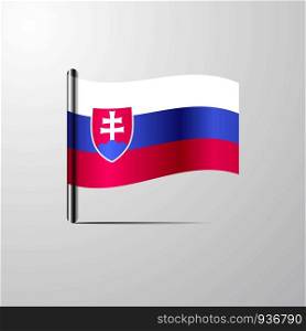 Slovakia waving Shiny Flag design vector