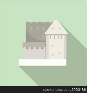 Slovenia castle icon flat vector. Travel poster. Mountain castle. Slovenia castle icon flat vector. Travel poster