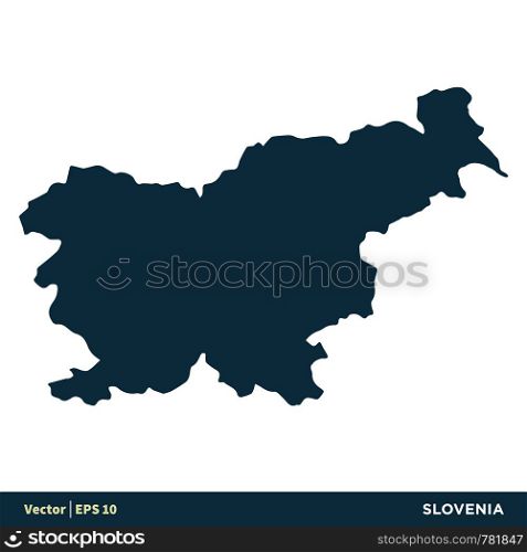 Slovenia - Europe Countries Map Vector Icon Template Illustration Design. Vector EPS 10.