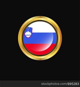 Slovenia flag Golden button