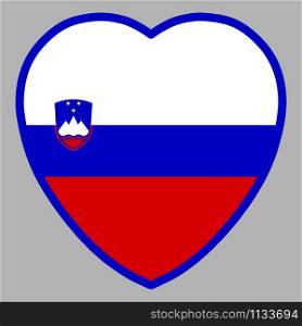 Slovenia Flag In Heart Shape Vector illustration eps 10.. Slovenia Flag In Heart Shape Vector