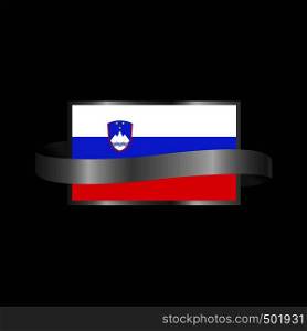 Slovenia flag Ribbon banner design