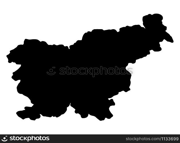 Slovenia Map Black Silhouette Vector illustration eps 10.. Slovenia Map Black Silhouette Vector illustration eps 10