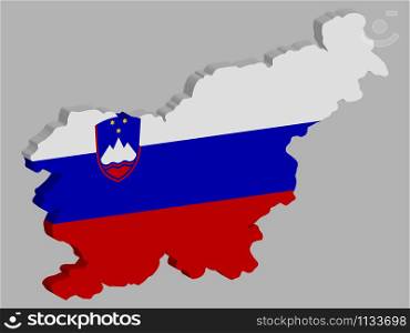Slovenia Map flag Vector 3D illustration eps 10.. Slovenia Map flag Vector 3D illustration eps 10