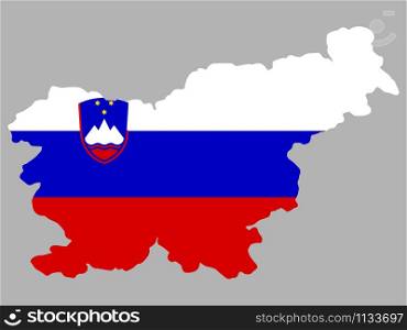 Slovenia Map flag Vector illustration eps 10.. Slovenia Map flag Vector illustration eps 10