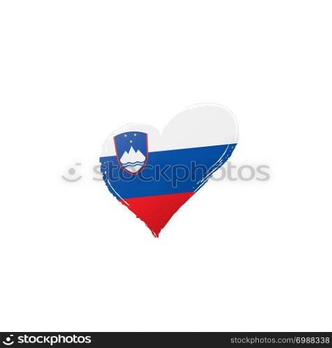 Slovenia national flag, vector illustration on a white background. Slovenia flag, vector illustration on a white background
