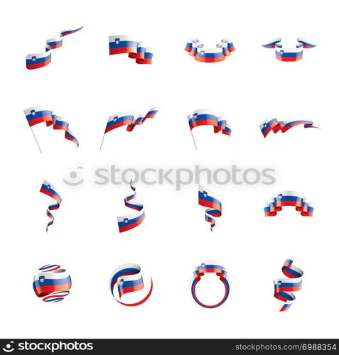 Slovenia national flag, vector illustration on a white background. Slovenia flag, vector illustration on a white background