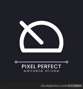 Slow down pixel perfect white linear ui icon for dark theme. Change footage speed. Video editing online. Vector line pictogram. Isolated user interface symbol for night mode. Editable stroke. Slow down pixel perfect white linear ui icon for dark theme
