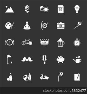 Slow life activity icons on gray background, stock vector