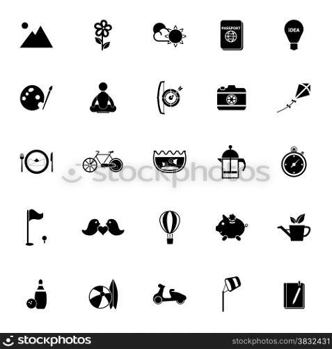 Slow life activity icons on white background, stock vector