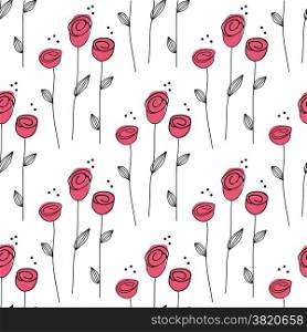 Small abstract rose seamless pattern. Vector Illustration. Can be used for web, paper, wrap, wallpaper, textile and other design.