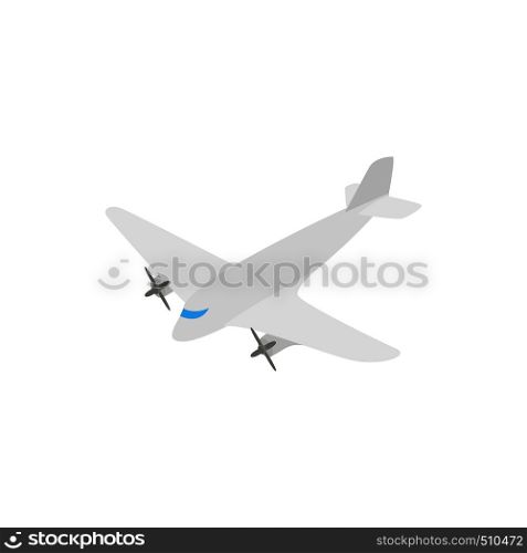 Small airplane icon in isometric 3d style on a white background. Small airplane icon, isometric 3d style