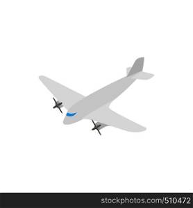 Small airplane icon in isometric 3d style on a white background. Small airplane icon, isometric 3d style