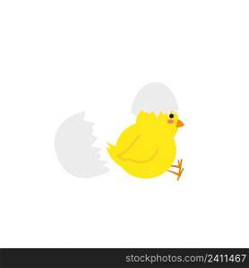small baby bird emergence from egg, cracked shell in laying hens nest,Chicken hatching stages. Newborn little cute chick,Easter chicks concept.