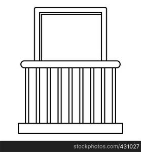 Small balcony with window icon. Outline illustration of small balcony with window vector icon for web. Small balcony with window icon, outline style