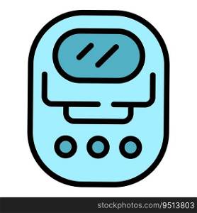 Small bread machine icon outline vector. Cooking control. Food maker color flat. Small bread machine icon vector flat