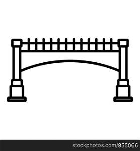 Small bridge icon. Outline small bridge vector icon for web design isolated on white background. Small bridge icon, outline style