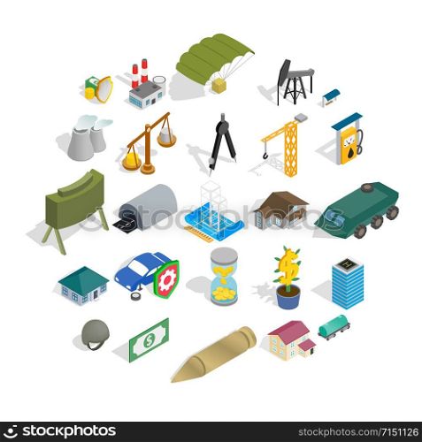 Small business icons set. Isometric set of 25 small business vector icons for web isolated on white background. Small business icons set, isometric style