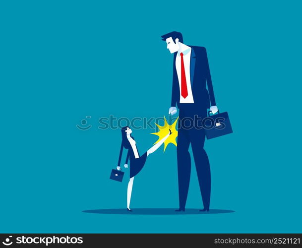 Small business person fighting against a big business